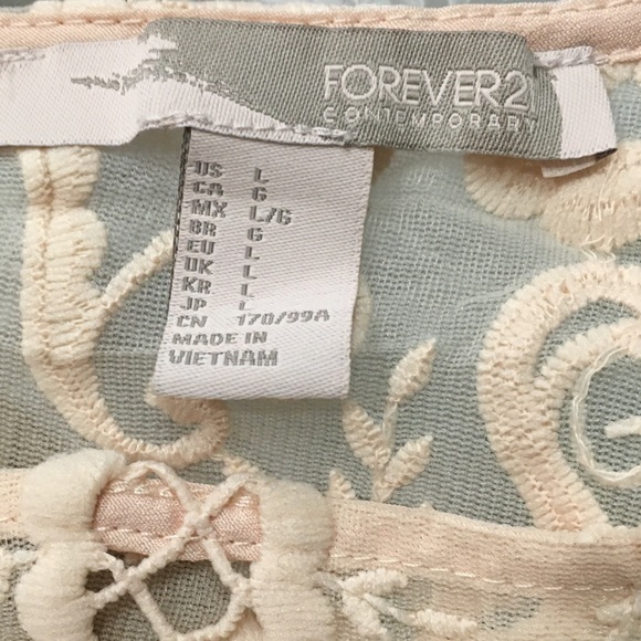 Forever 21 Pink/Rose Lace Summer Tank Top Blouse L - Picture 4 of 4